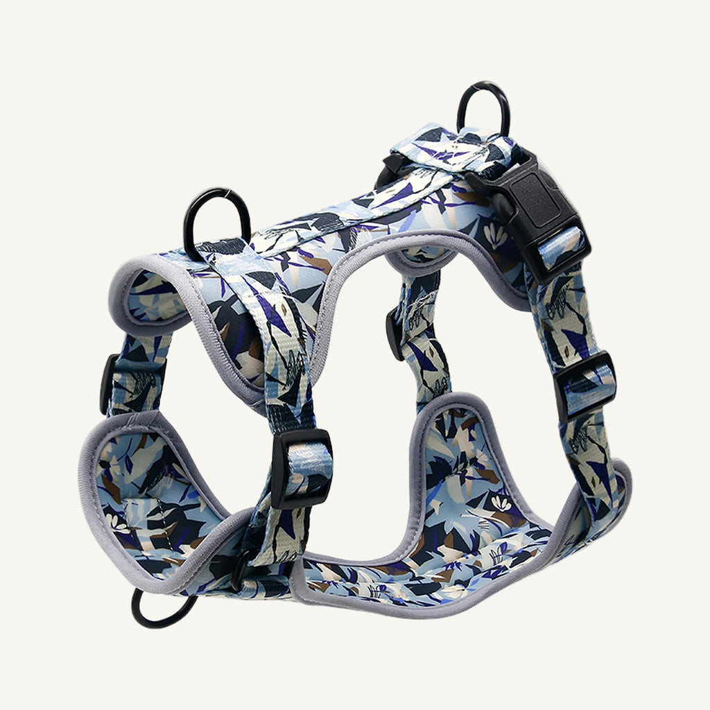 Pattern B7 printed neoprene no pull dog harness catalogue view for private label buyers