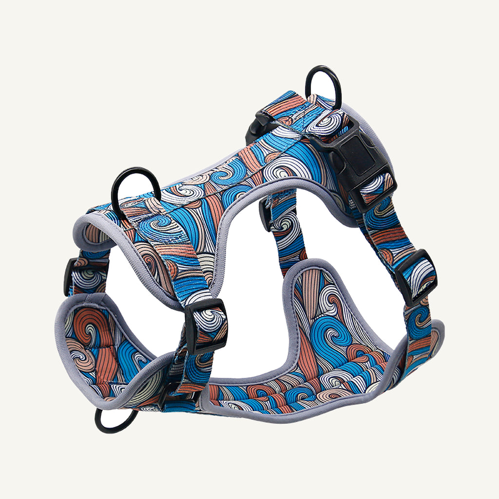 Pattern C7 printed neoprene no pull dog harness catalogue view for private label buyers