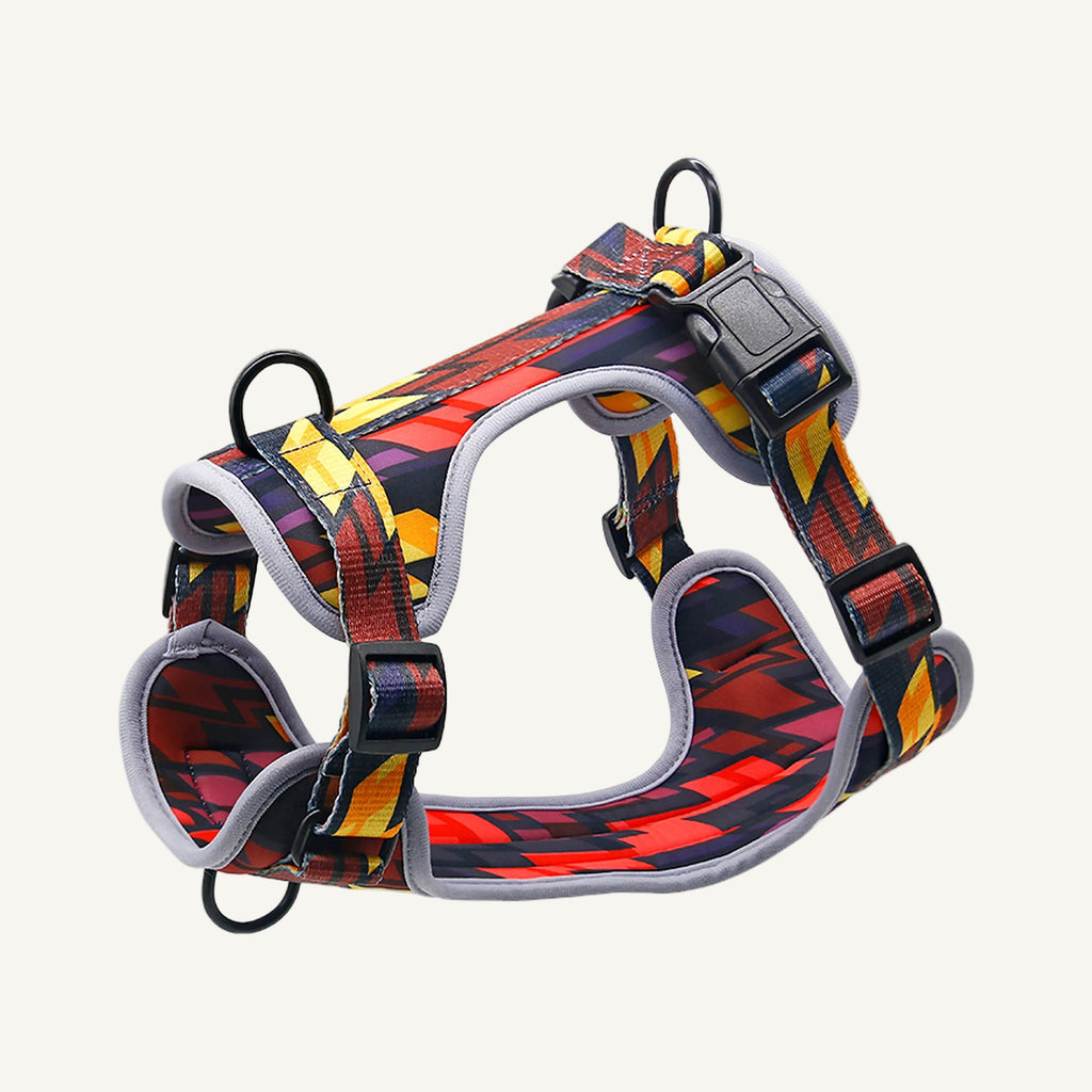Pattern D1 printed neoprene no pull dog harness catalogue view for private label buyers