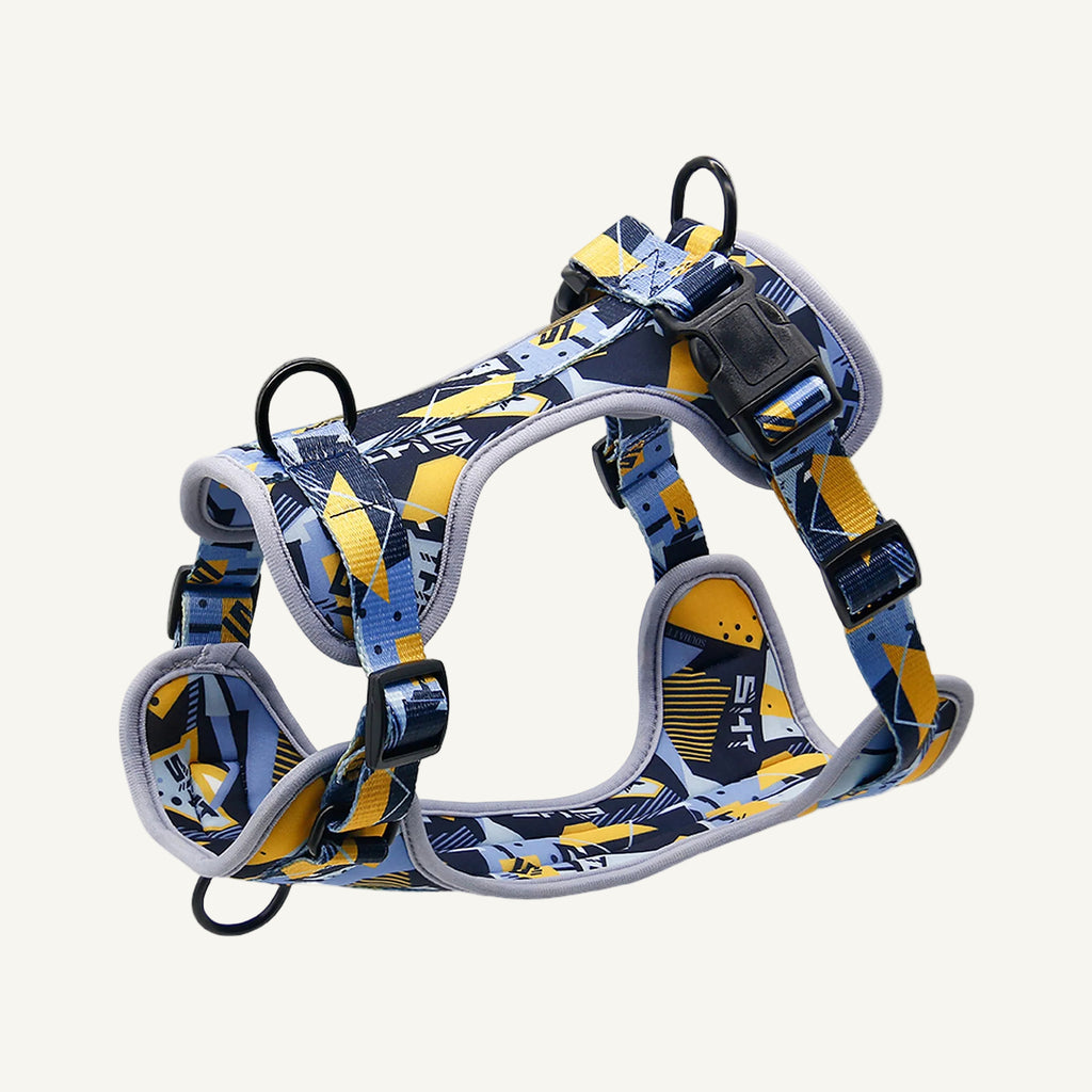 Pattern D7 printed neoprene no pull dog harness catalogue view for private label buyers