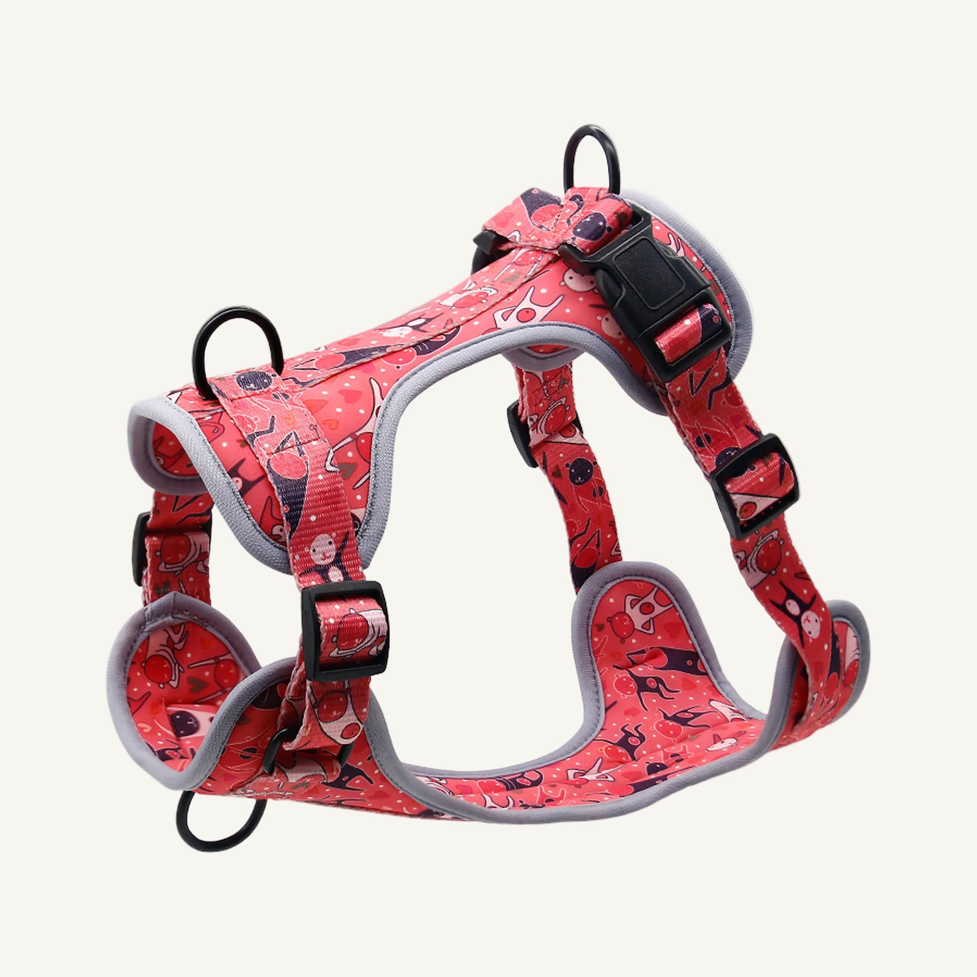 Pattern E7 printed neoprene no pull dog harness catalogue view for private label buyers