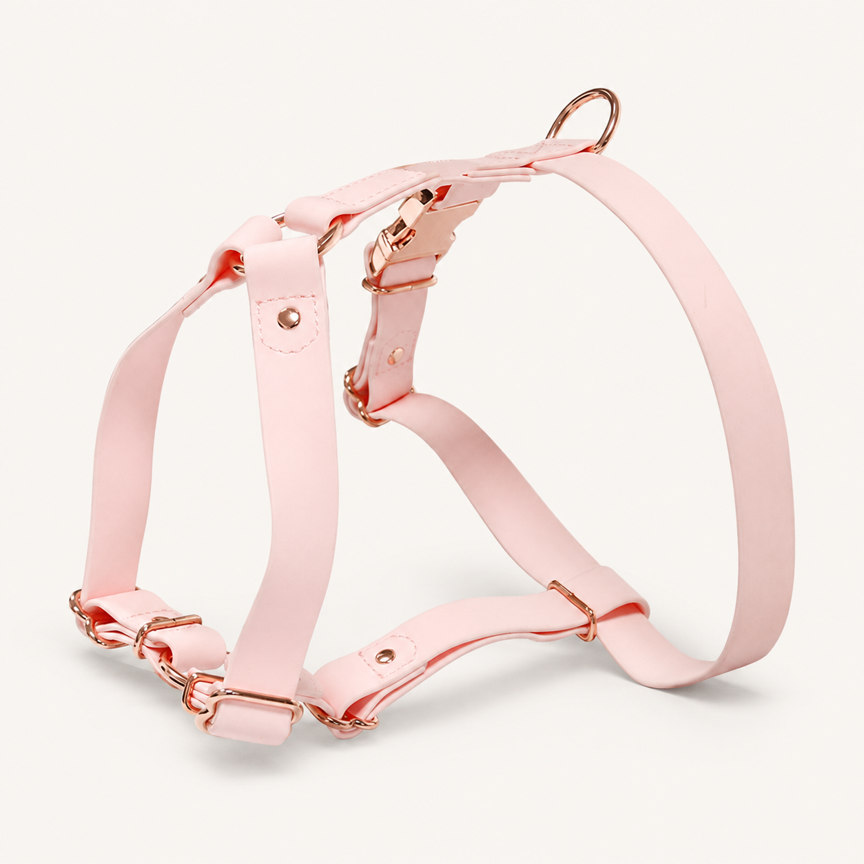 Waterproof PVC Dog Harness with Rose Gold Hardware