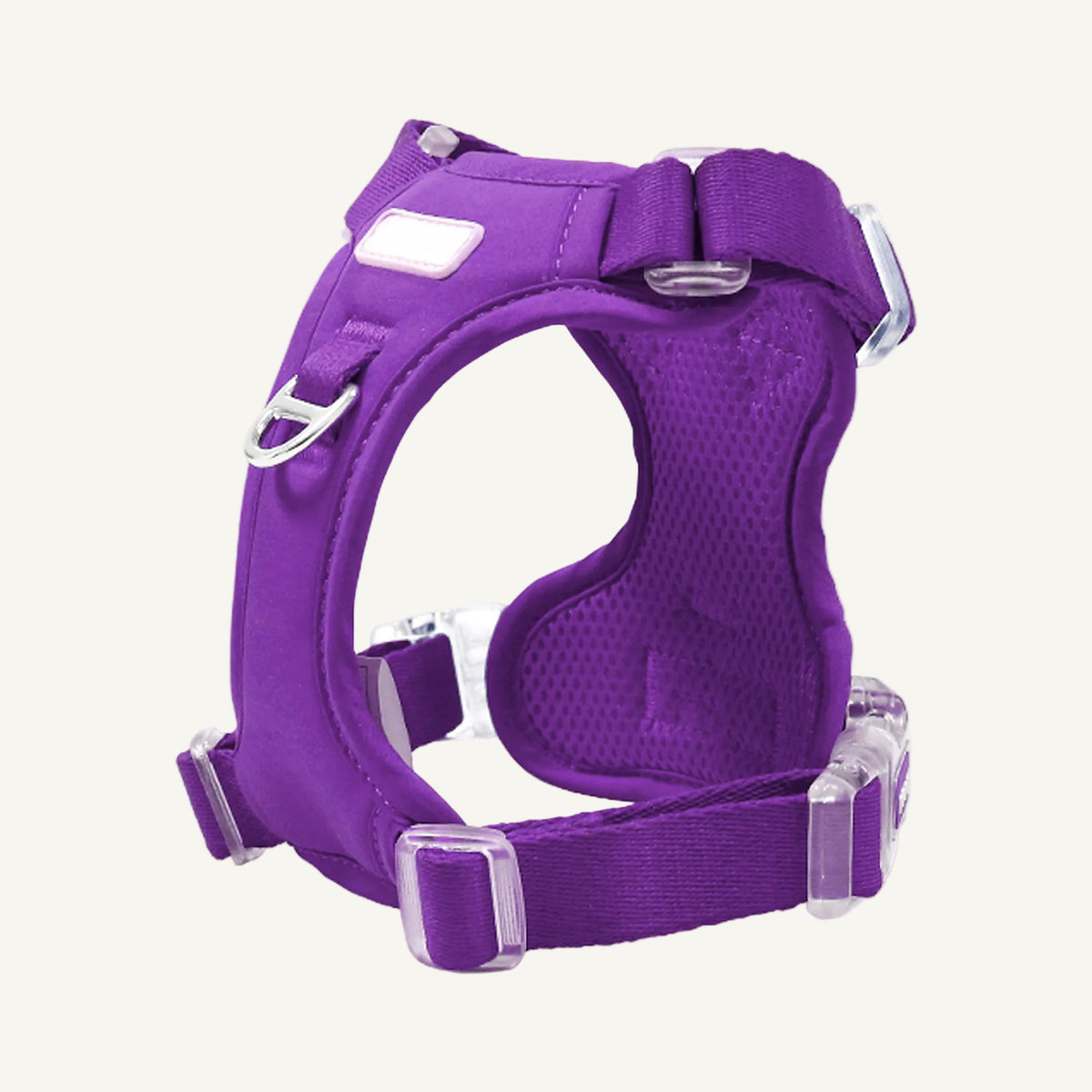 Purple soft mesh adjustable dog harness catalogue view for private label buyers