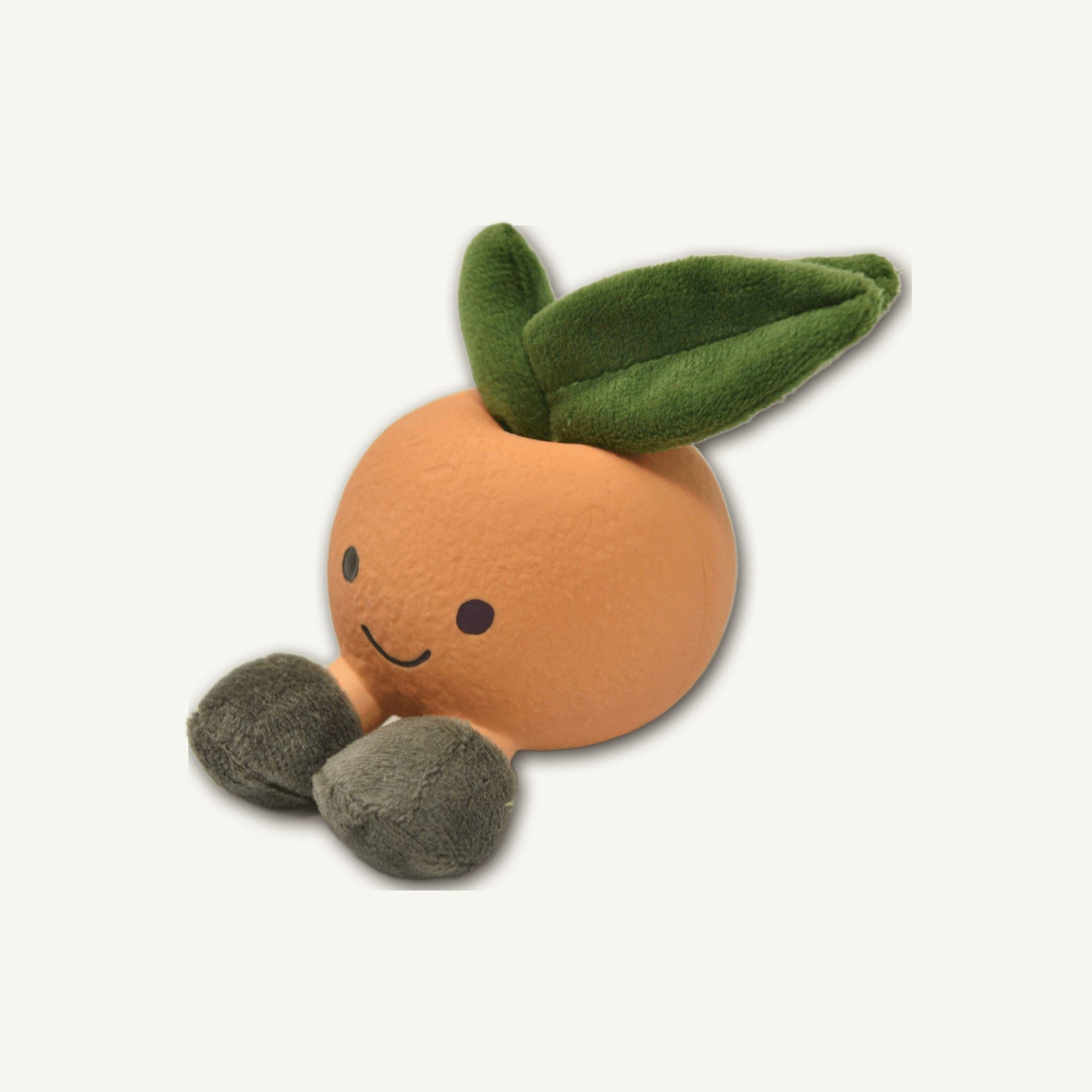 Latex Orange with Plush – RJ001 side perspective view on warm neutral background for wholesale pet brands