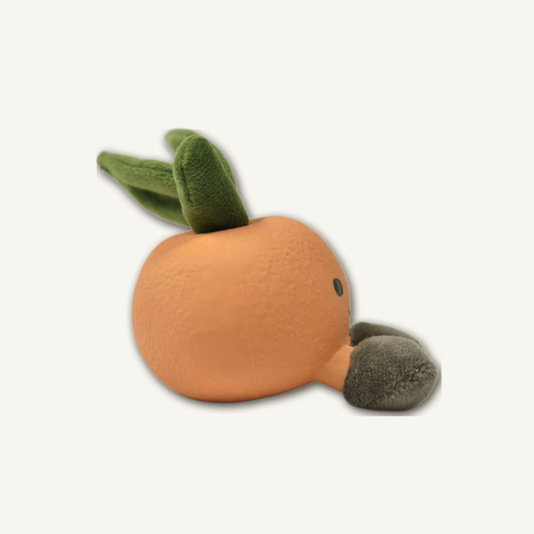 Latex Orange with Plush – RJ001 construction detail view on warm neutral background for wholesale pet brands