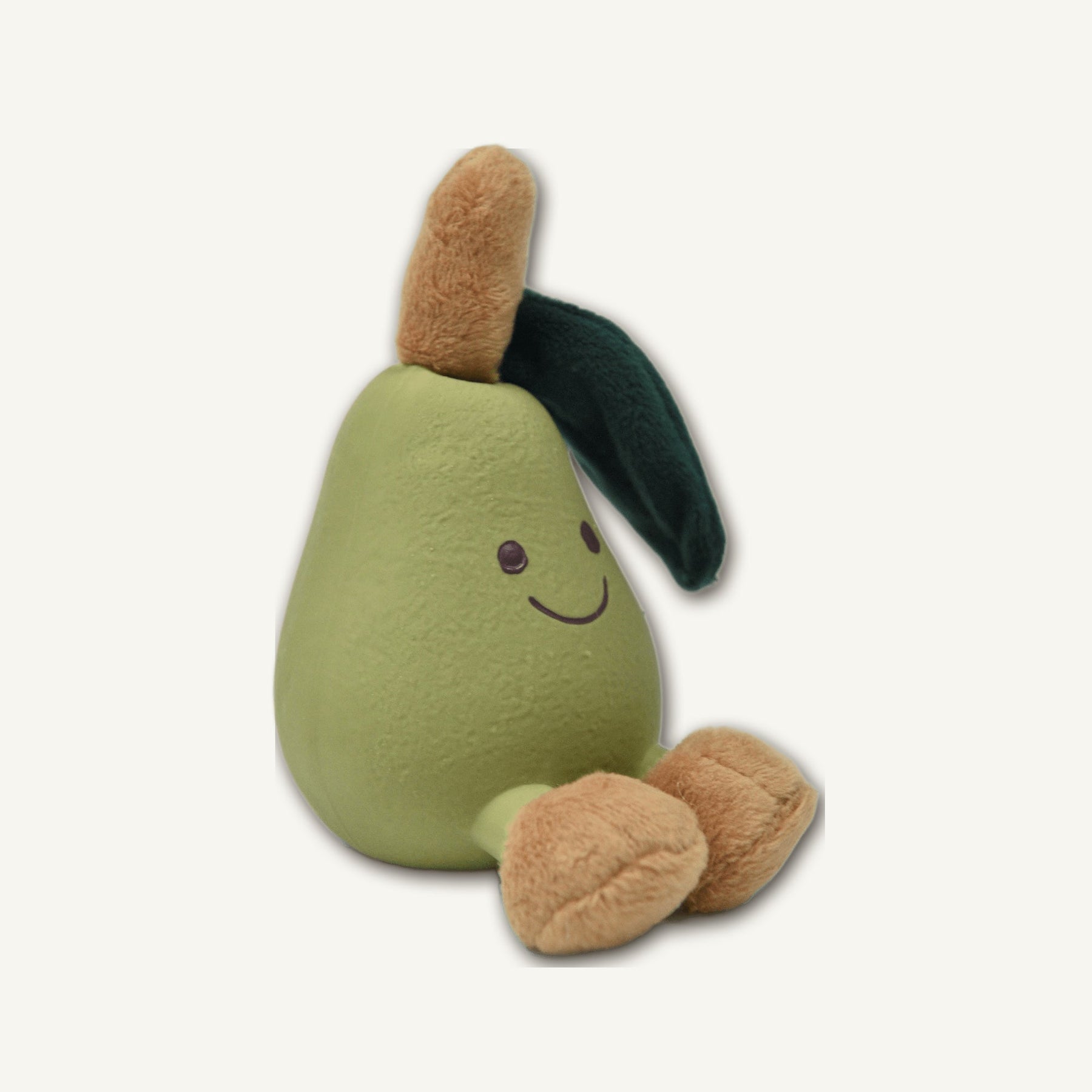 Latex Pear with Plush – RJ002 alternate product angle on warm neutral background for wholesale pet brands