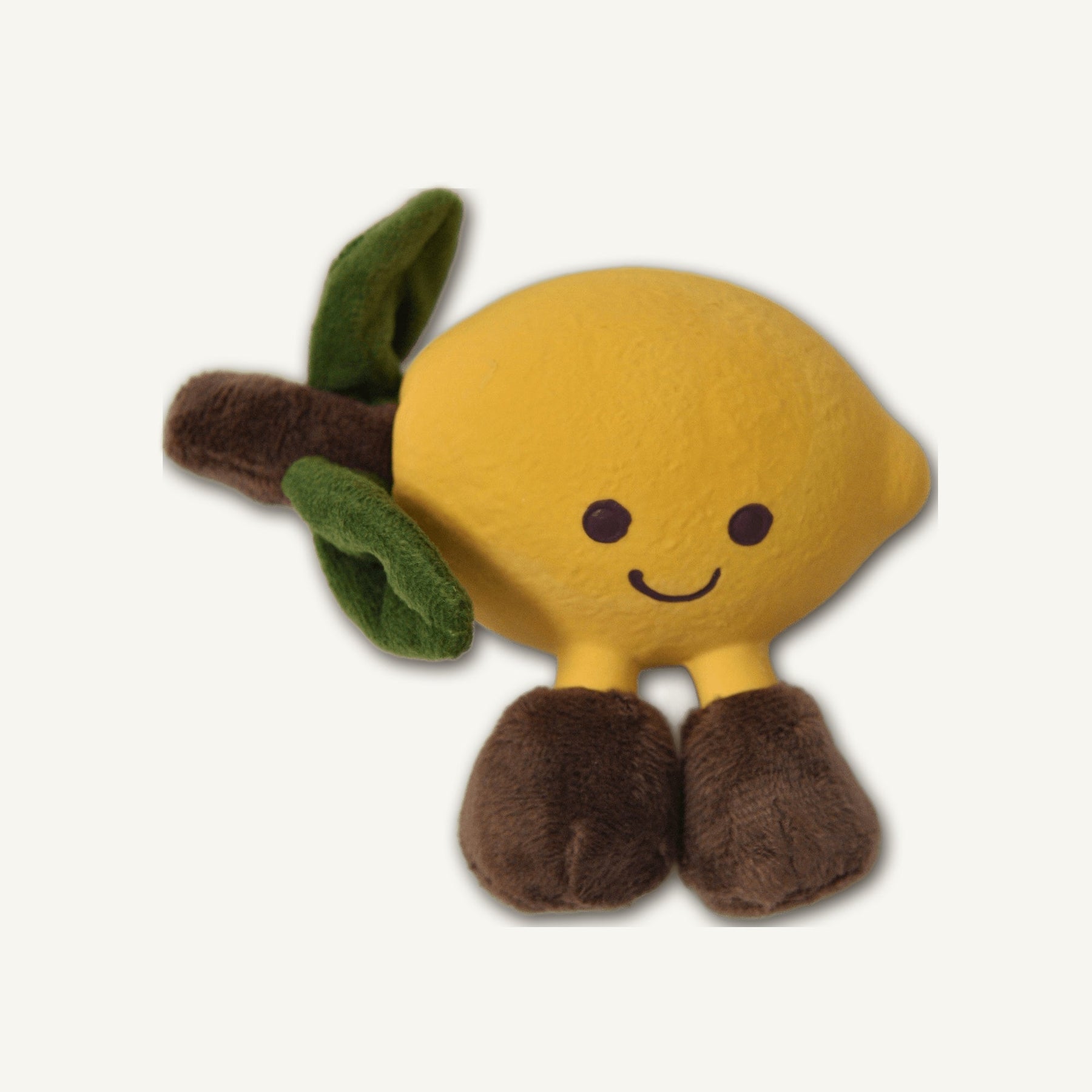 Latex Lemon with Plush – RJ003 alternate product angle on warm neutral background for wholesale pet brands