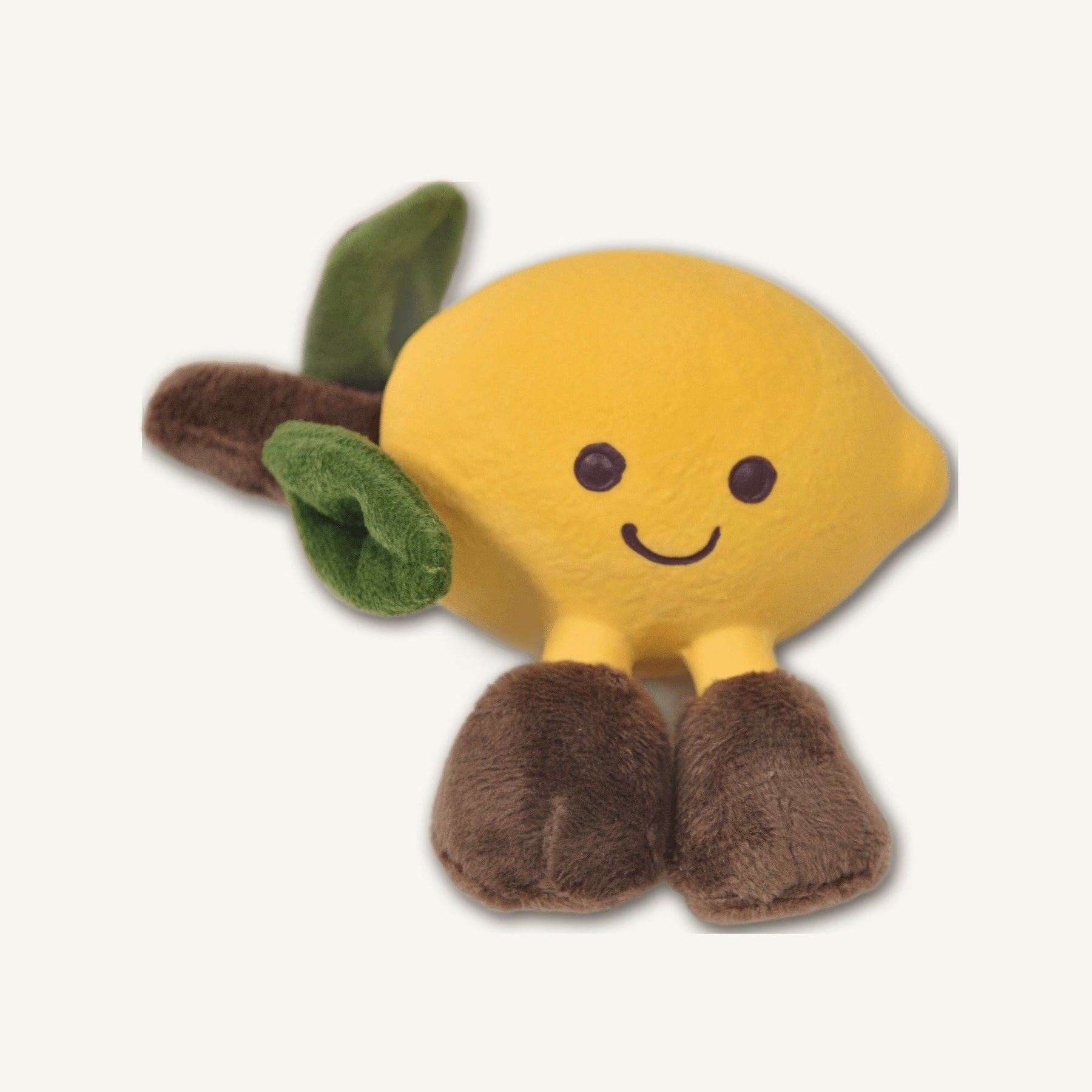 Latex Lemon with Plush – RJ003 side perspective view on warm neutral background for wholesale pet brands