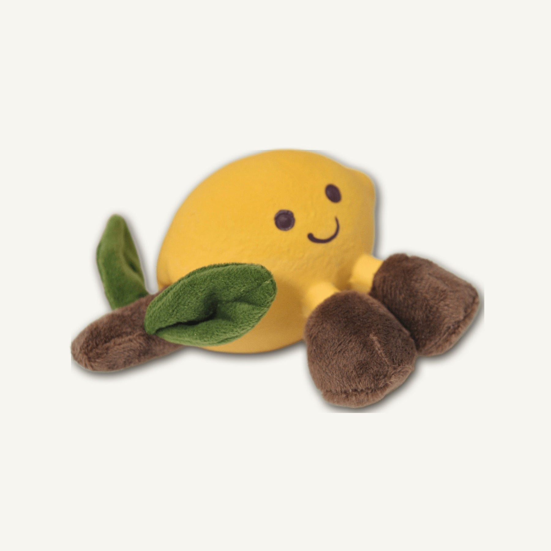 Latex Lemon with Plush – RJ003 rear perspective view on warm neutral background for wholesale pet brands