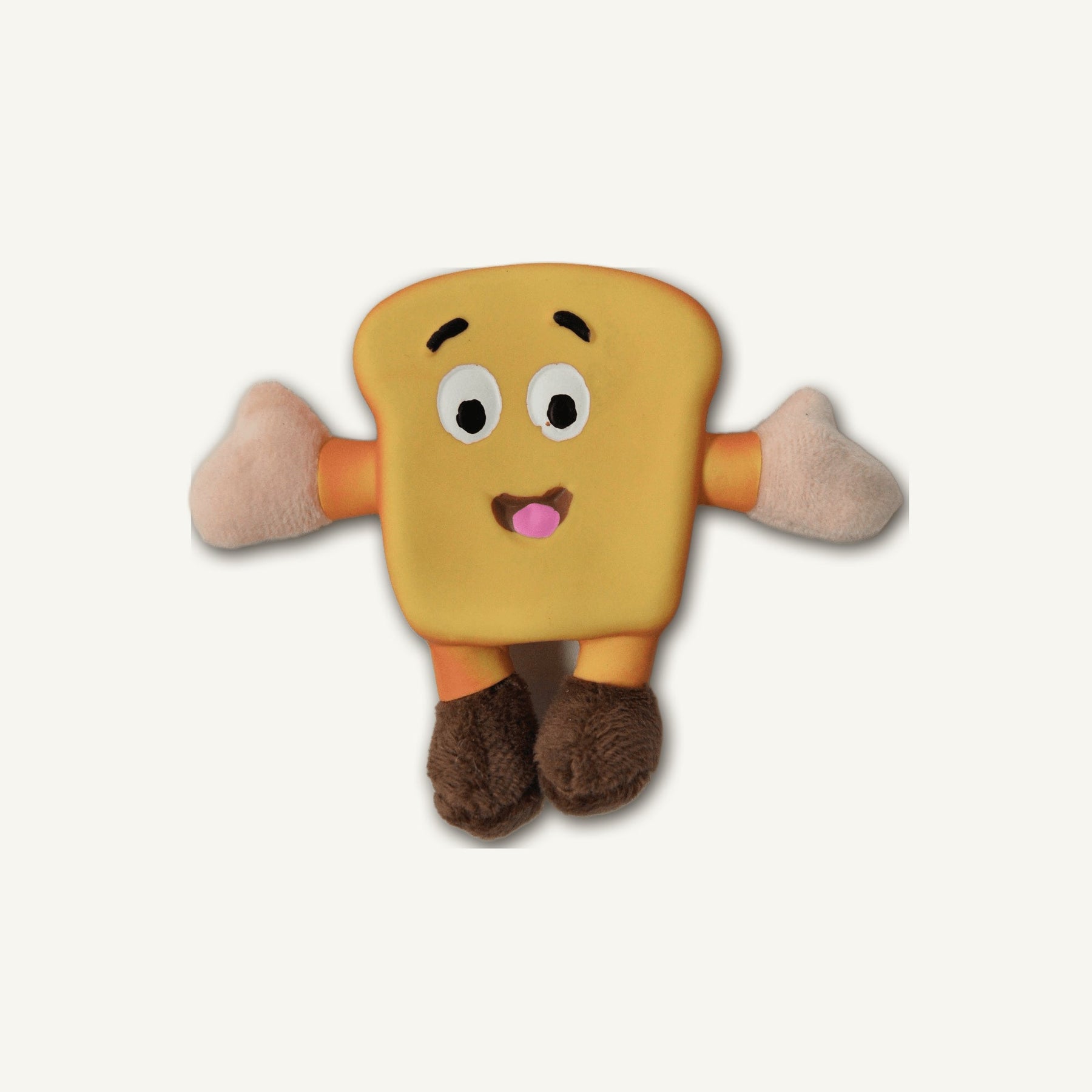 Latex Toast with Plush – RJ004 alternate product angle on warm neutral background for wholesale pet brands