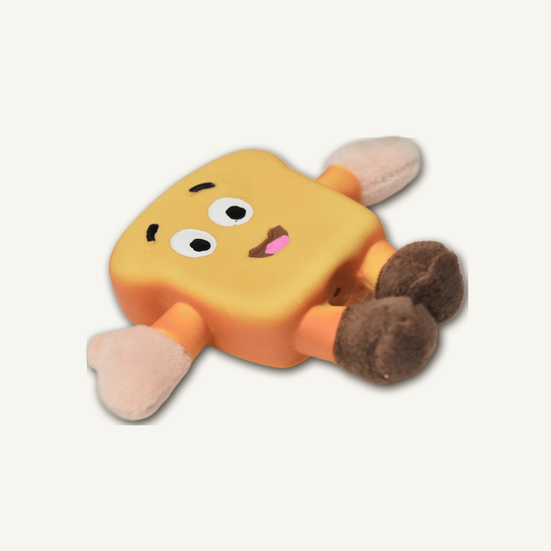 Latex Toast with Plush – RJ004 side perspective view on warm neutral background for wholesale pet brands