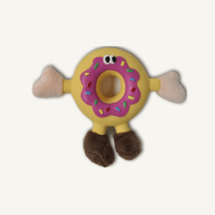 Latex Donut with Plush – RJ005 hero product view on warm neutral background for wholesale pet brands