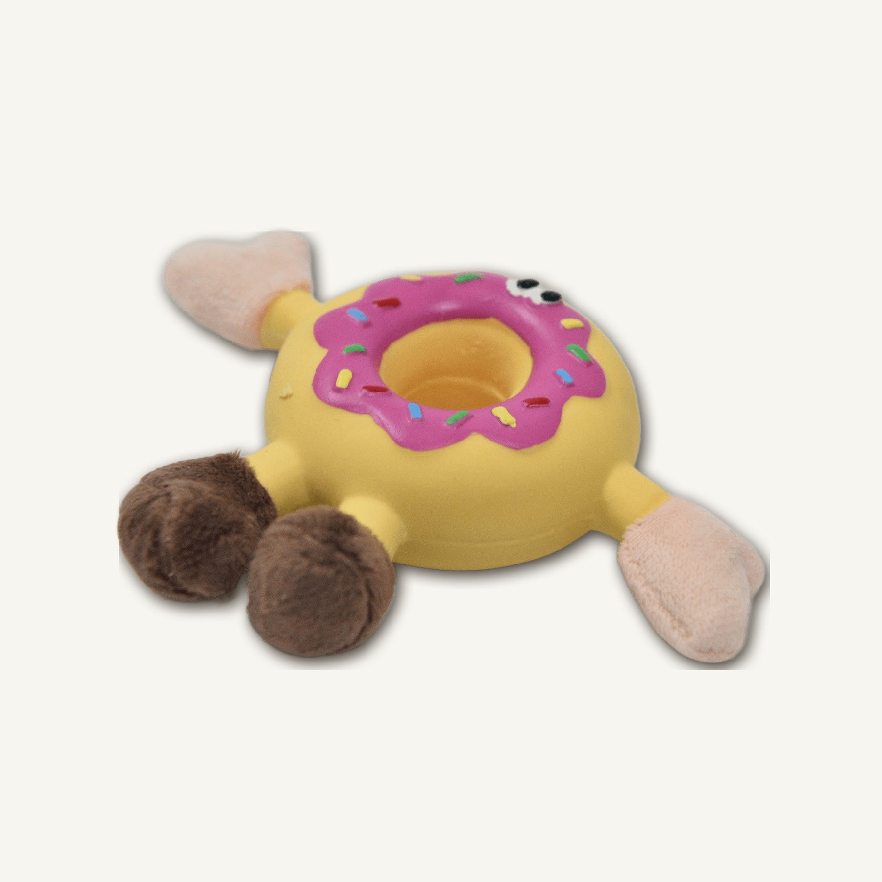 Latex Donut with Plush – RJ005 rear perspective view on warm neutral background for wholesale pet brands