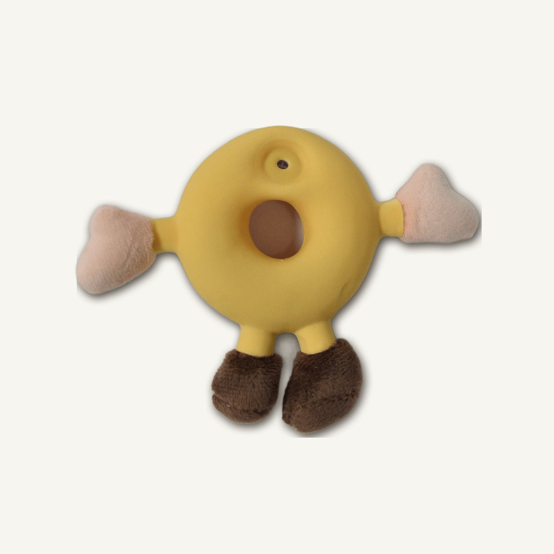 Latex Donut with Plush – RJ005 construction detail view on warm neutral background for wholesale pet brands
