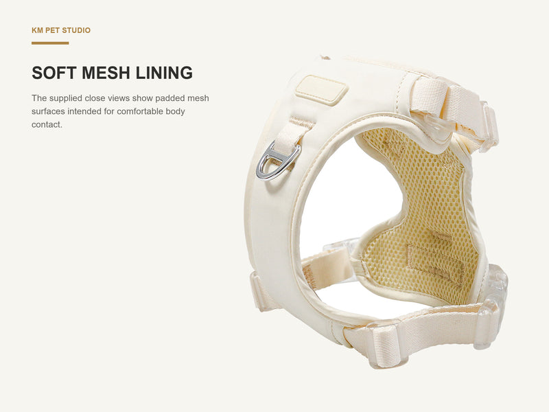 Soft Mesh Lining detail on soft mesh adjustable dog harness for wholesale buyers