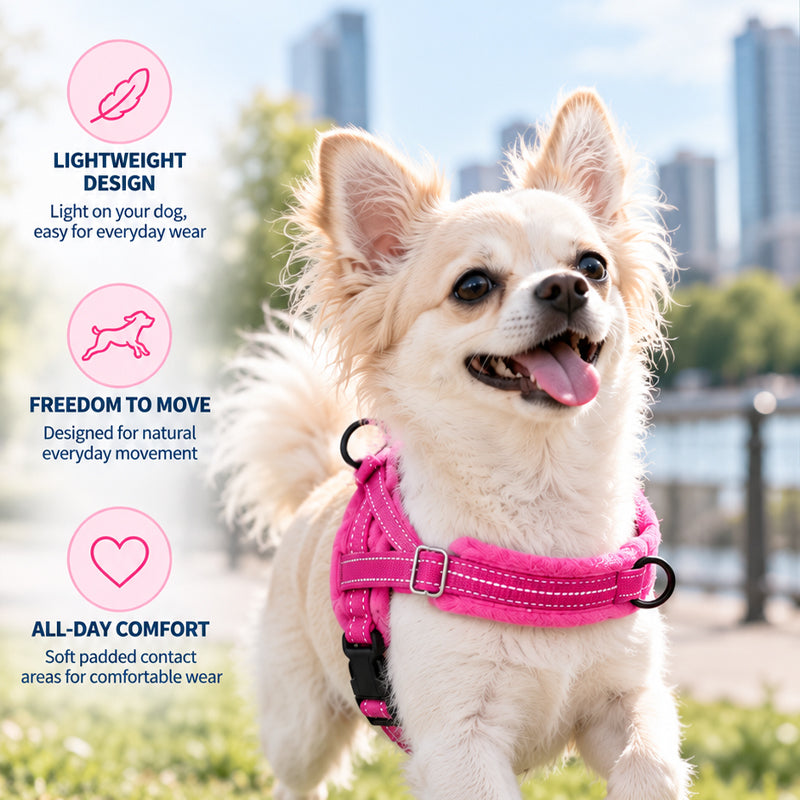 Soft padded reflective dog harness with adjustable webbing original product view for wholesale buyers