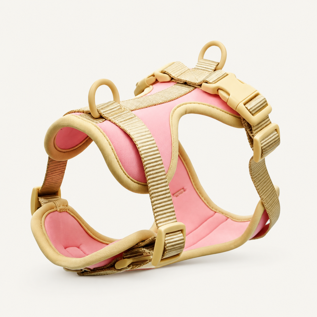 Rose Sand Multi-Point Padded Dog Harness