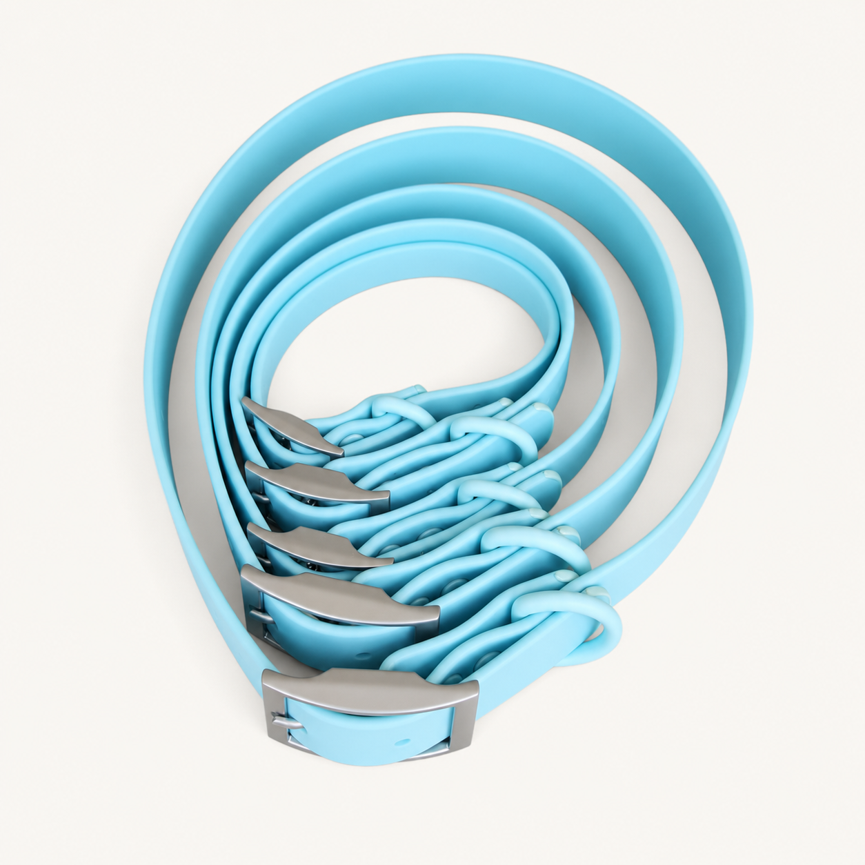 Turquoise PVC Dog Collar with Zinc Alloy Fittings