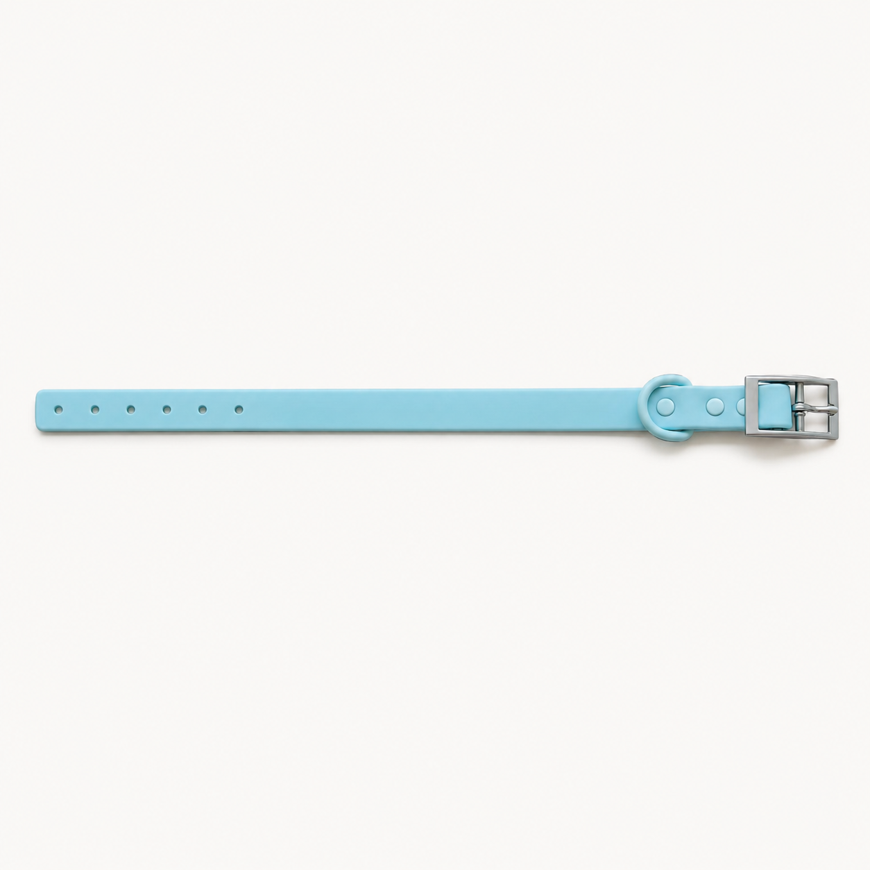 Turquoise PVC Dog Collar with Zinc Alloy Fittings