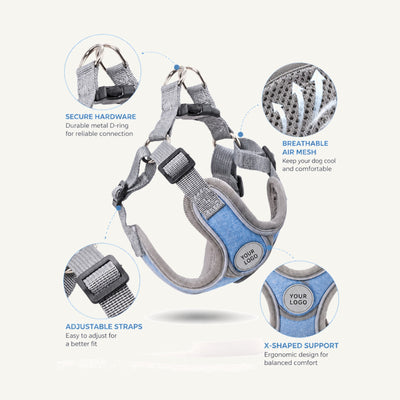 Breathable Reflective Adjustable Dog Harness with Air Mesh