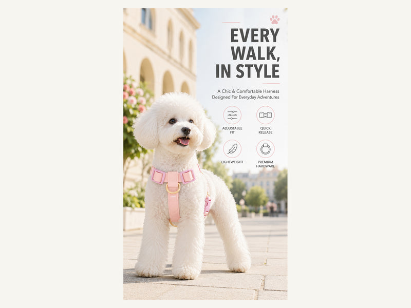 Custom Adjustable Waterproof PVC Dog Harness Every Walk in Style detail image for wholesale buyers