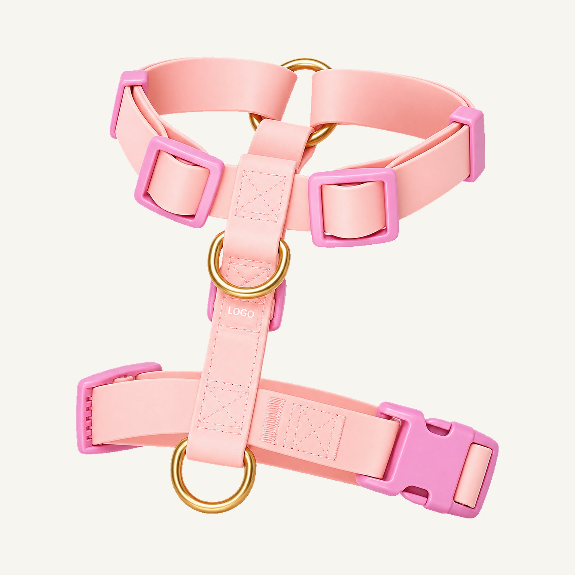 Custom Adjustable Waterproof PVC Dog Harness wholesale product view one on warm neutral background