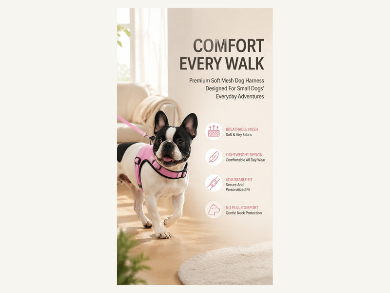 Custom Breathable Air Mesh Dog Harness Everyday Comfort detail image for wholesale buyers