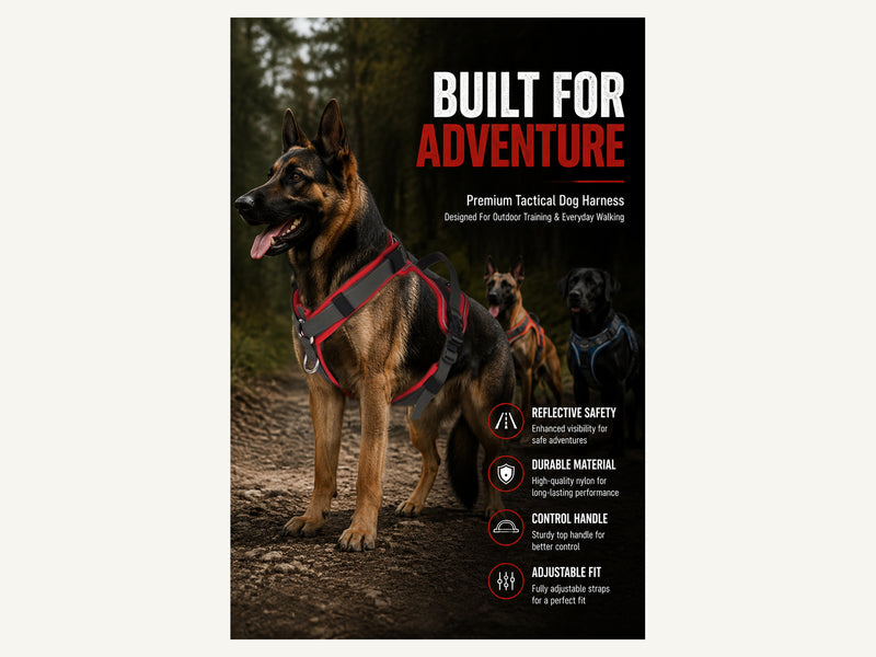 Custom Color Block Reflective Tactical Dog Harness Built for Adventure detail image for wholesale buyers