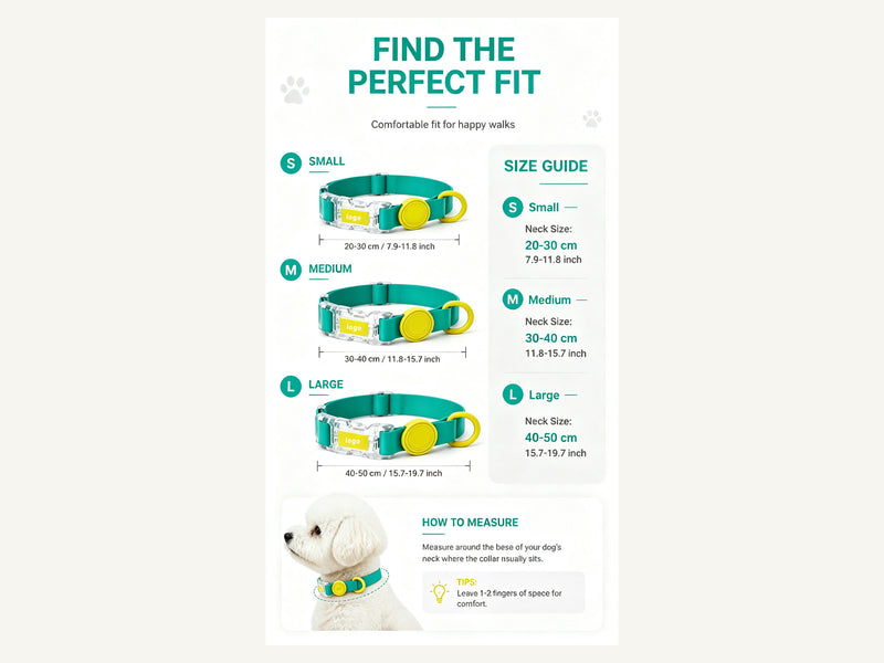 Custom Color Block Waterproof Dog Collar and Leash Set Measured Collar Fit detail image for wholesale buyers