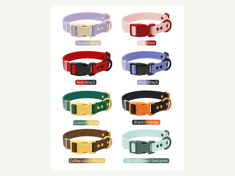 Custom Color Block Waterproof PVC Dog Collar Color Selection detail image for wholesale buyers