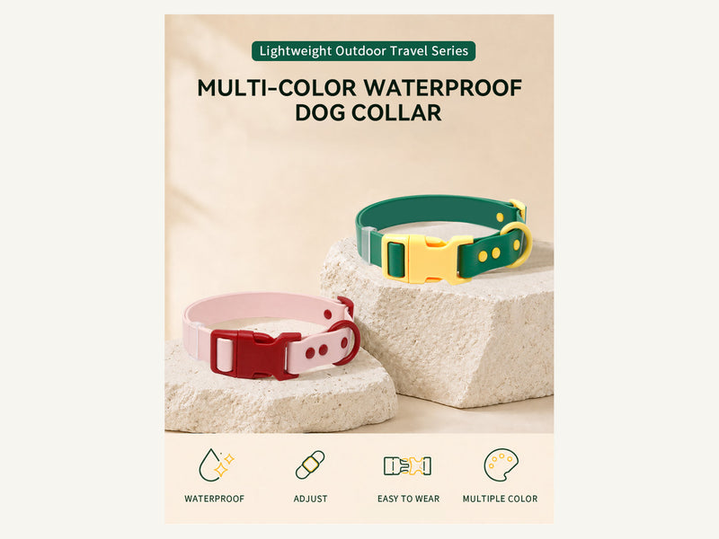 Custom Color Block Waterproof PVC Dog Collar Waterproof Color Series detail image for wholesale buyers