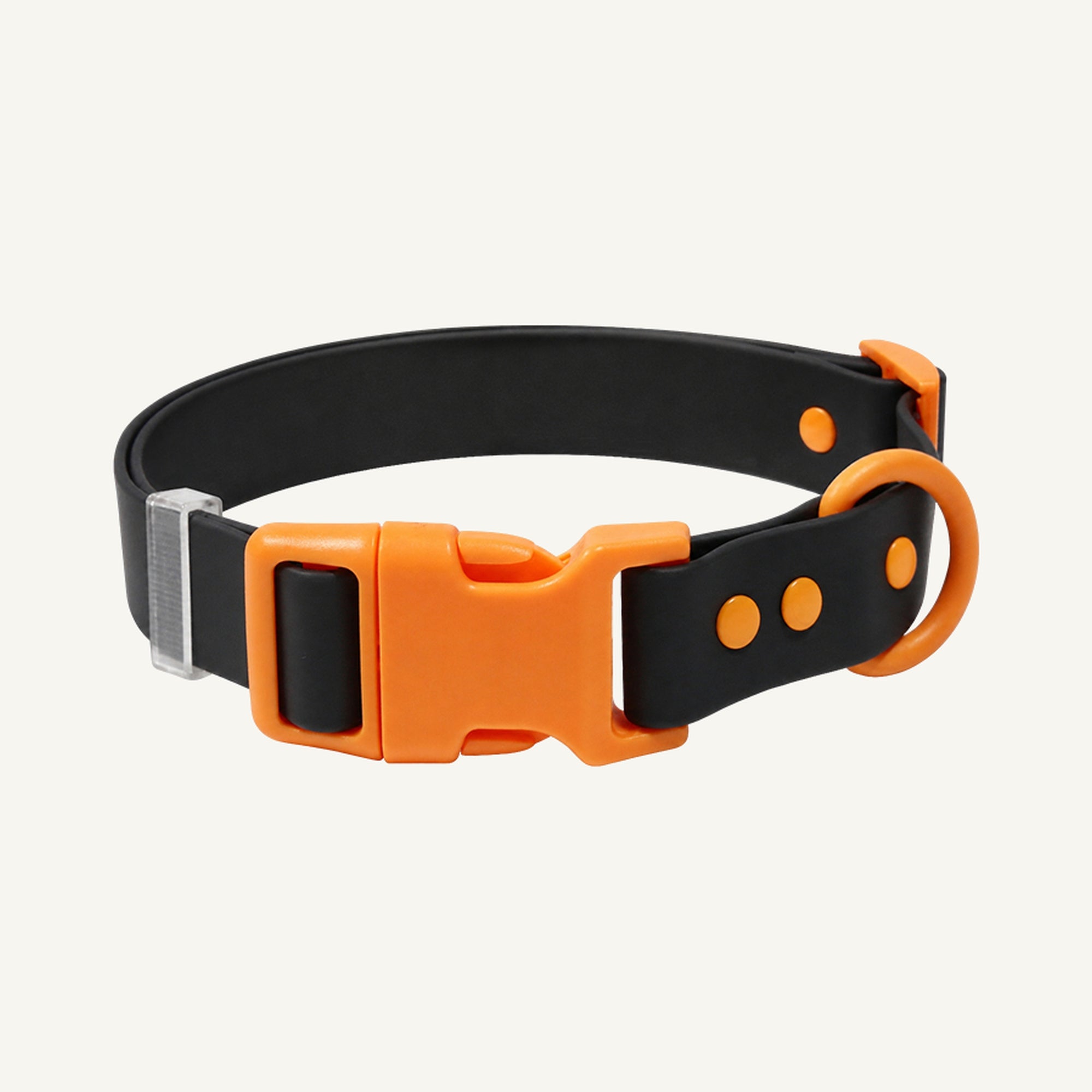 Custom Color Block Waterproof PVC Dog Collar wholesale product view four on warm neutral background