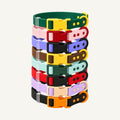 Custom Color Block Waterproof PVC Dog Collar wholesale product view one on warm neutral background