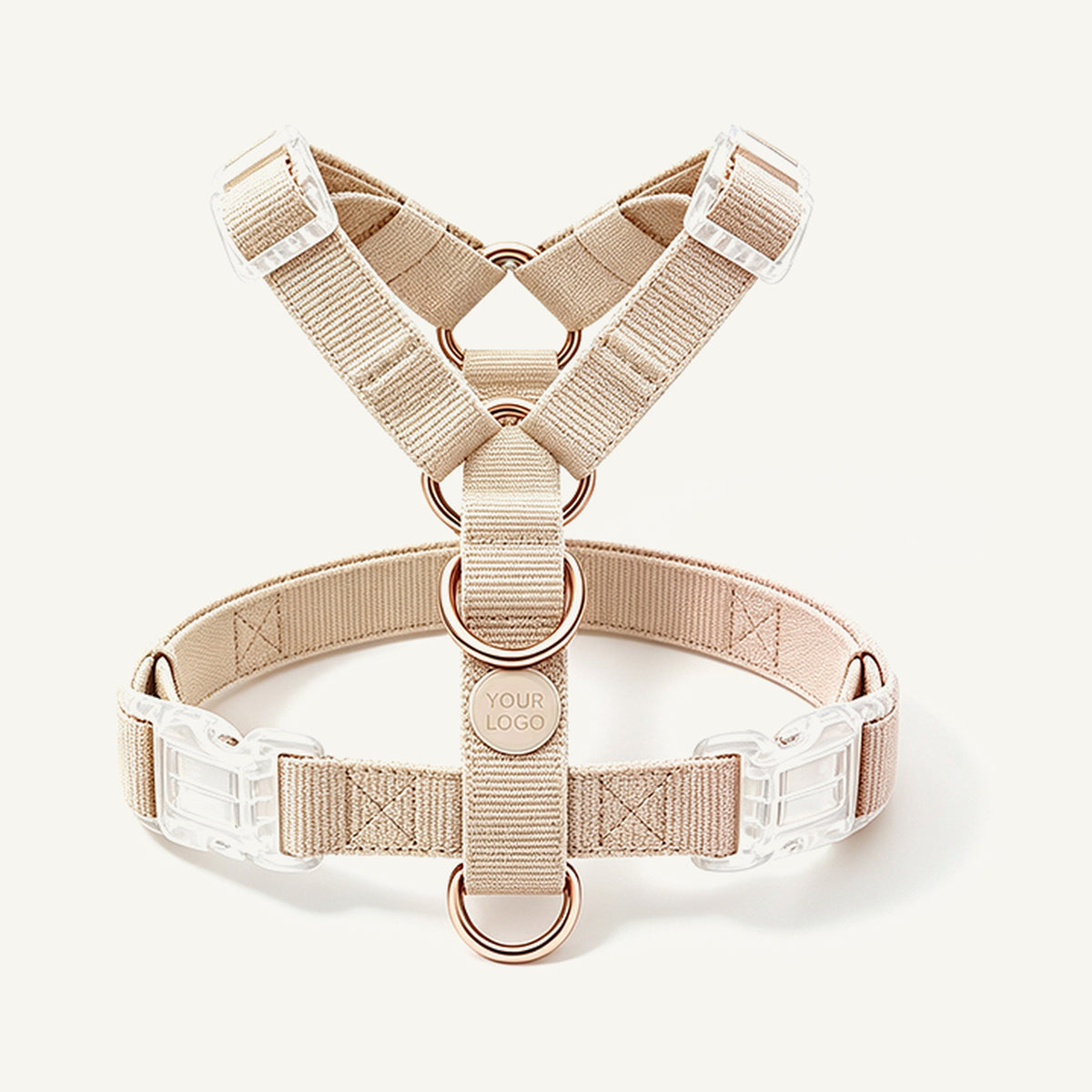 Custom Lightweight Y-Type Nylon Dog Harness wholesale product view one on warm neutral background