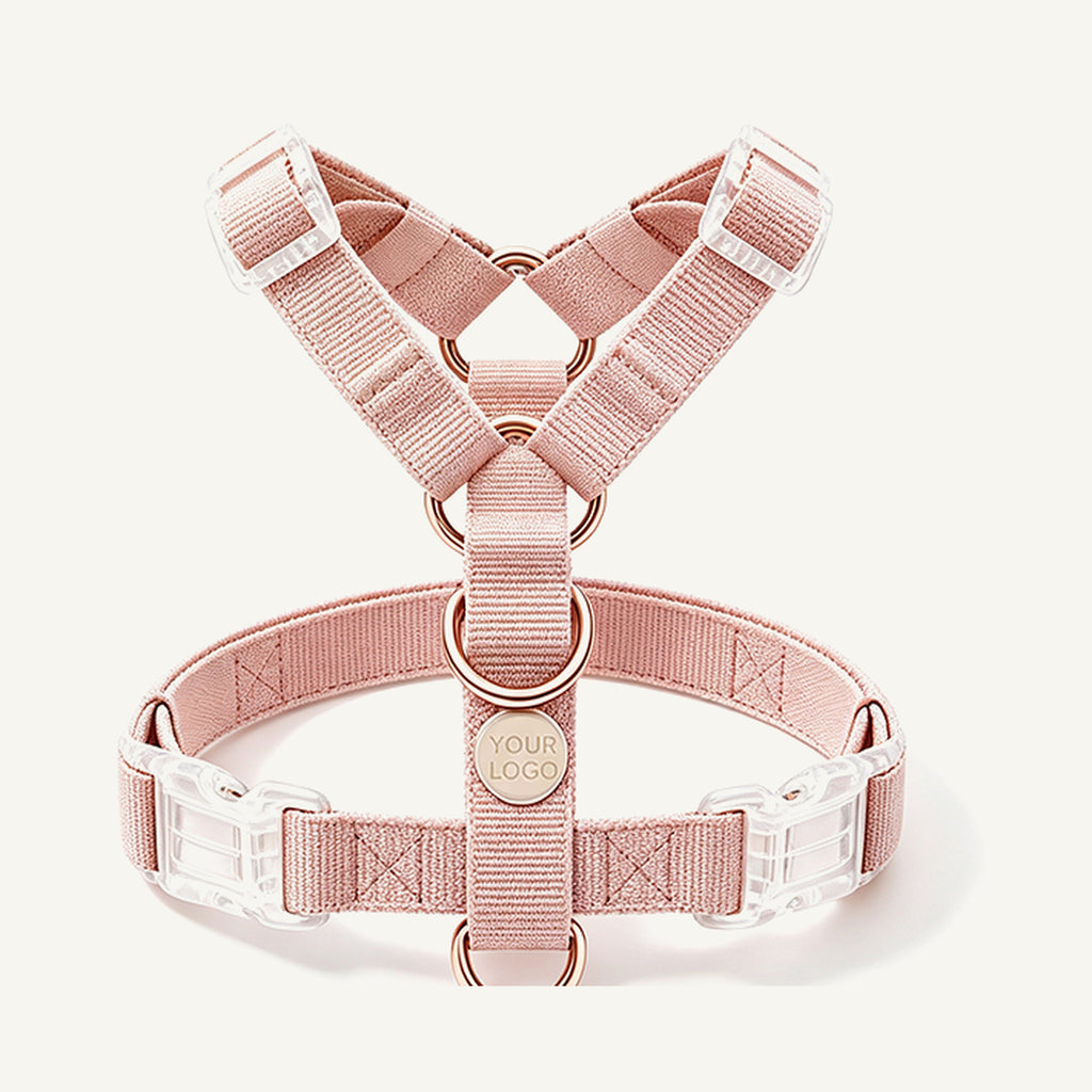 Custom Lightweight Y-Type Nylon Dog Harness wholesale product view two on warm neutral background