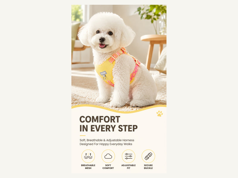Custom Printed Lightweight Breathable Dog Harness Comfort in Every Step detail image for wholesale buyers