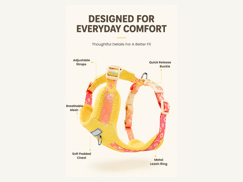 Custom Printed Lightweight Breathable Dog Harness Everyday Design Details detail image for wholesale buyers