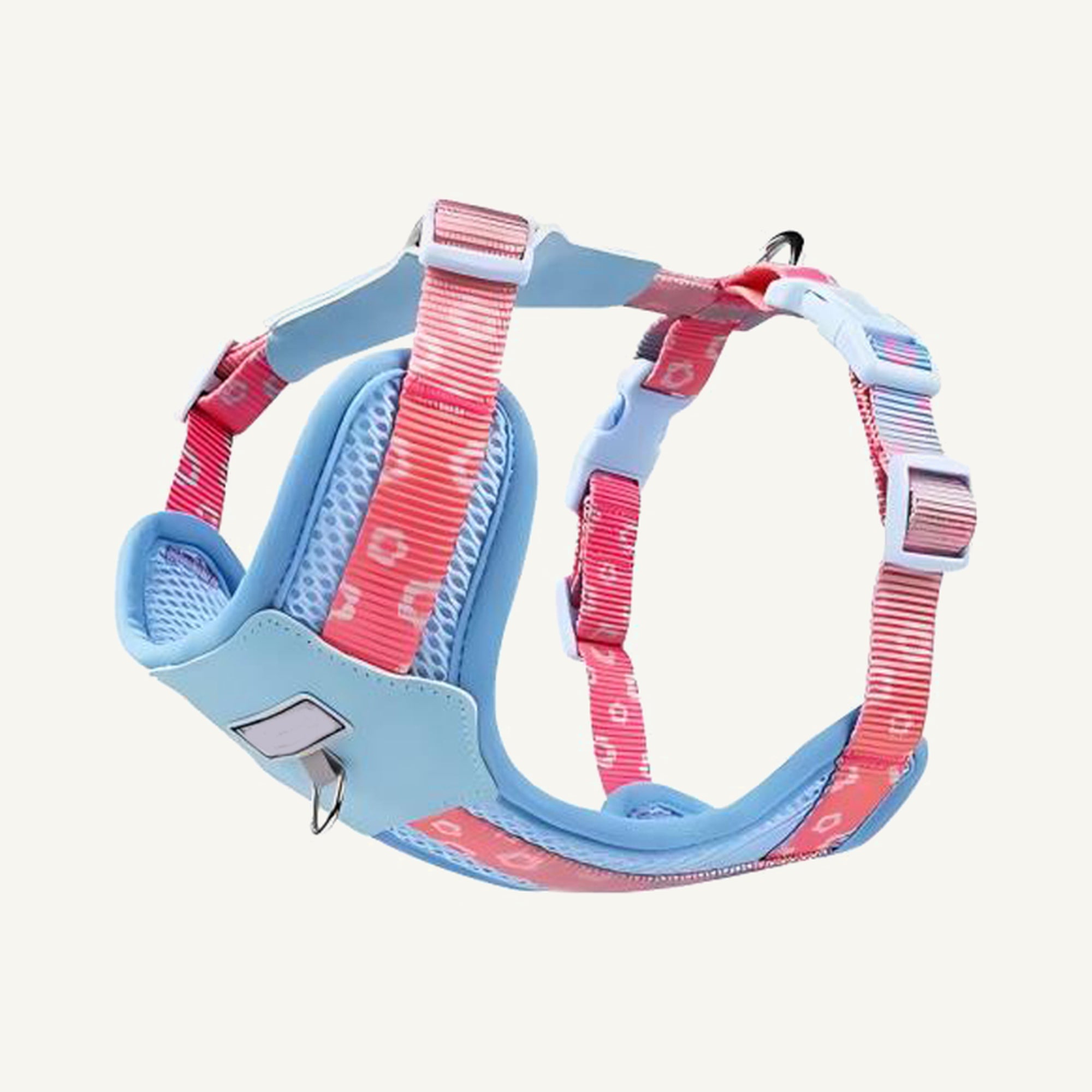 Custom Printed Lightweight Breathable Dog Harness wholesale product view three on warm neutral background