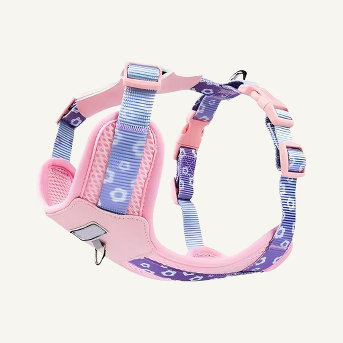 Custom Printed Lightweight Breathable Dog Harness wholesale product view two on warm neutral background