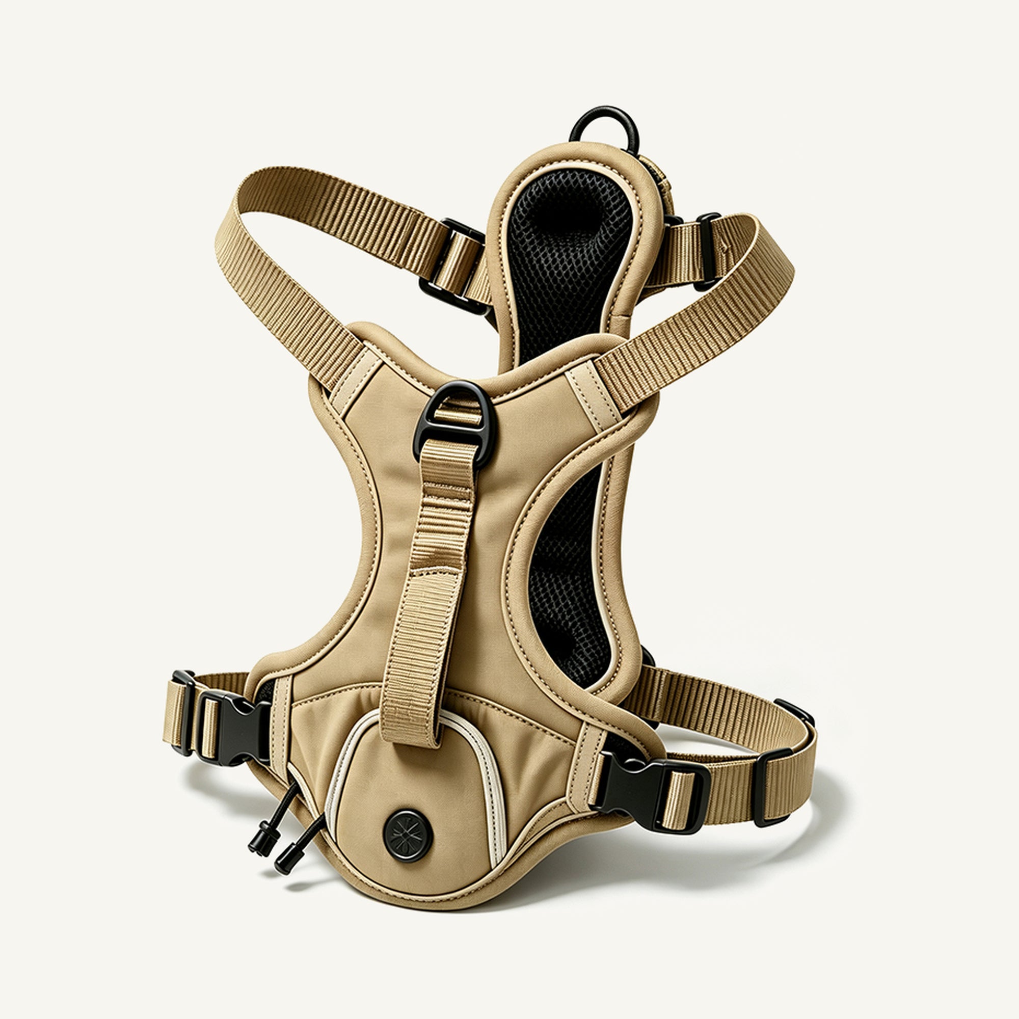 Custom Tactical No Pull Dog Harness with Reflective Trim wholesale product view five on warm neutral background