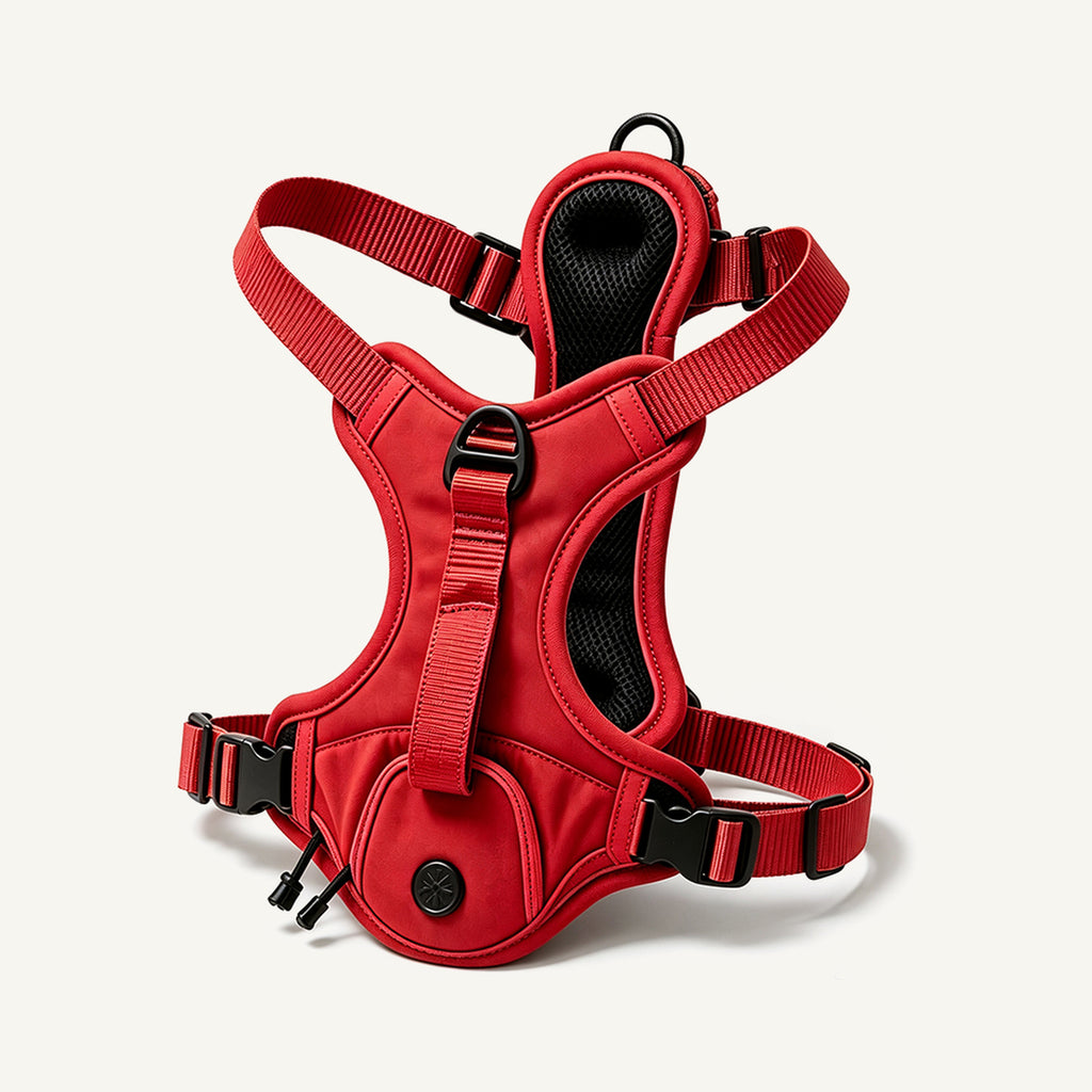 Custom Tactical No Pull Dog Harness with Reflective Trim wholesale product view four on warm neutral background