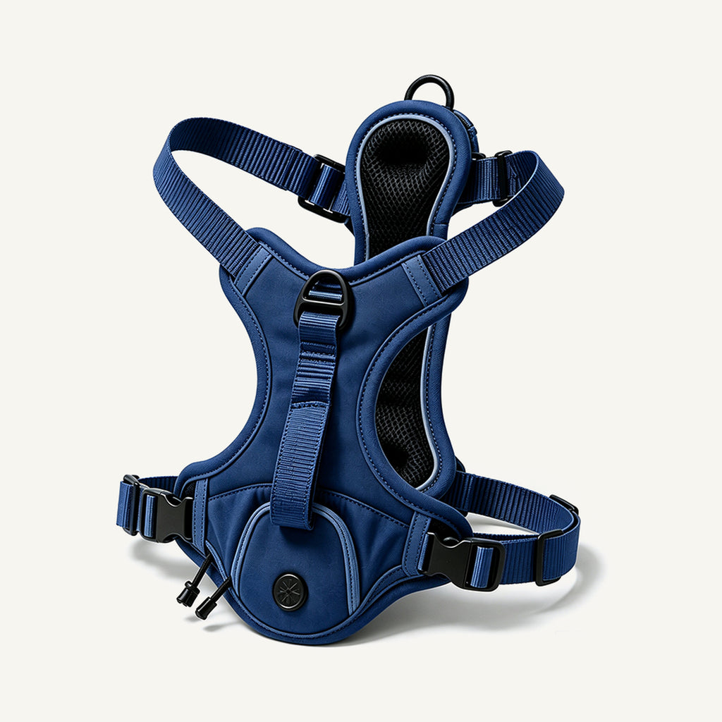 Custom Tactical No Pull Dog Harness with Reflective Trim wholesale product view three on warm neutral background