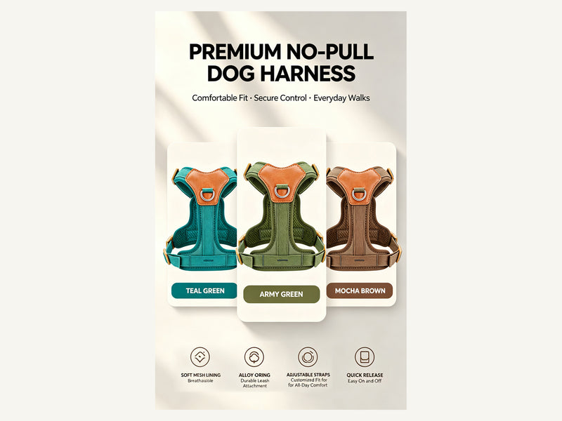 Custom Y-Type Breathable No Pull Dog Harness Available Colors detail image for wholesale buyers