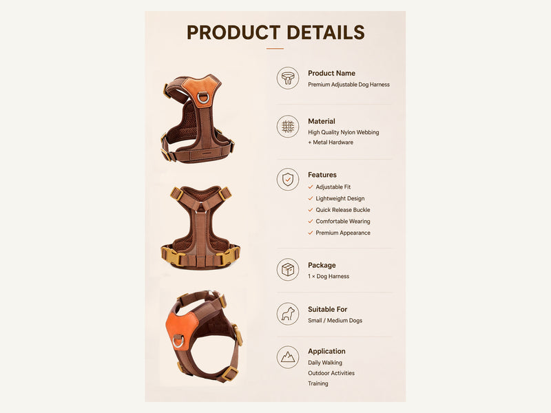 Custom Y-Type Breathable No Pull Dog Harness Verified Product Details detail image for wholesale buyers