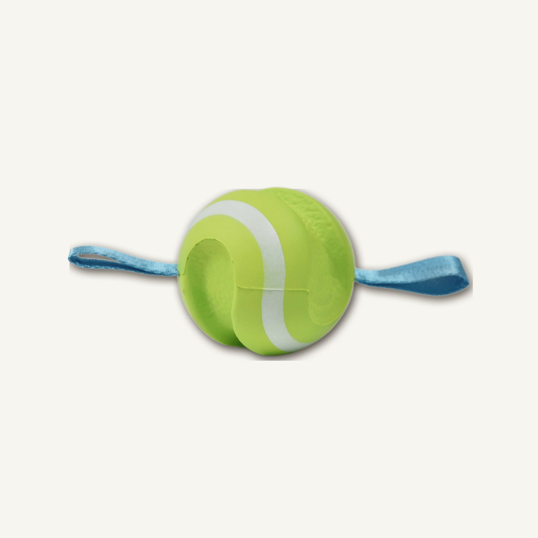 Small Green Foam Tennis Ball – etpu005 side perspective view on warm neutral background for wholesale pet brands
