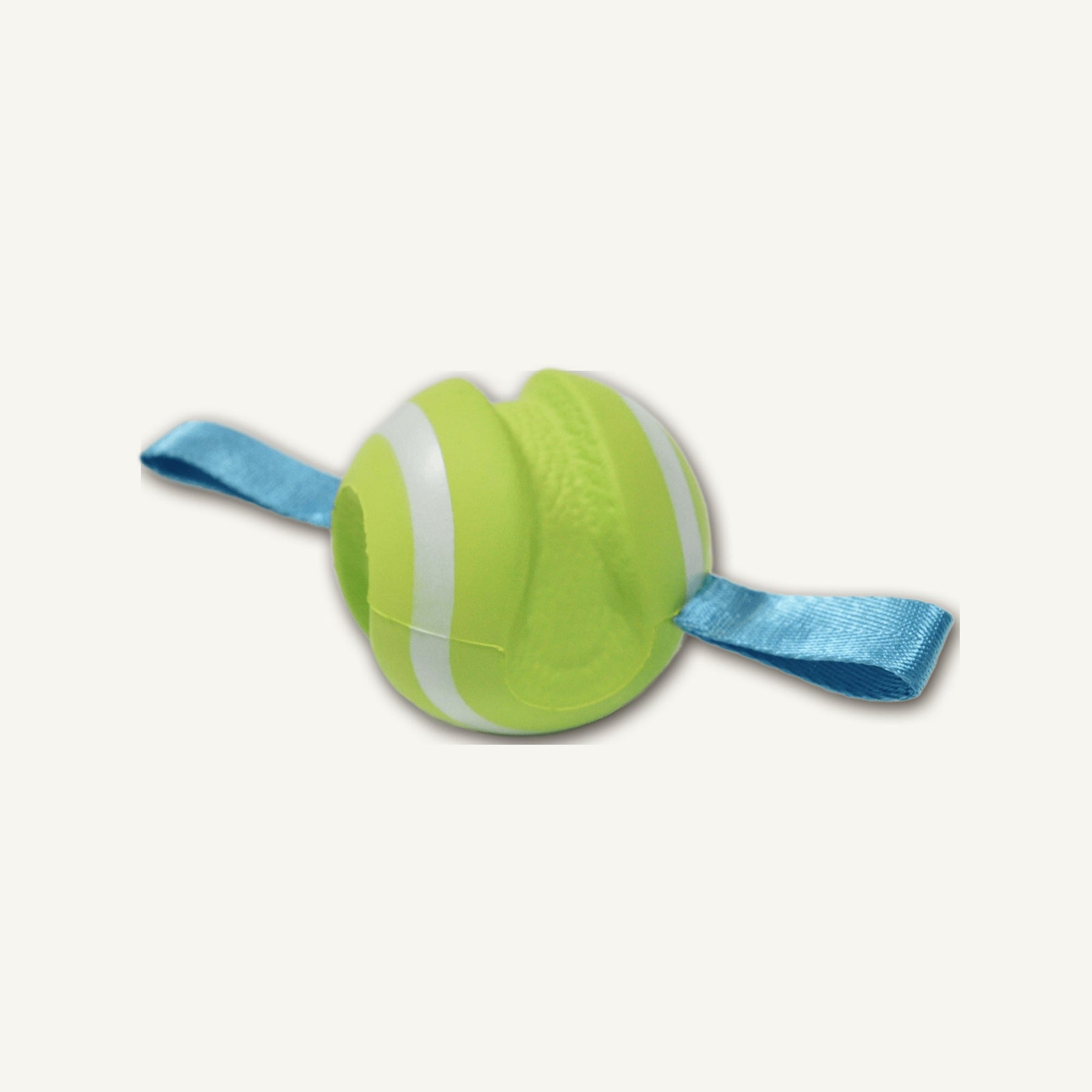 Small Green Foam Tennis Ball – etpu005 construction detail view on warm neutral background for wholesale pet brands
