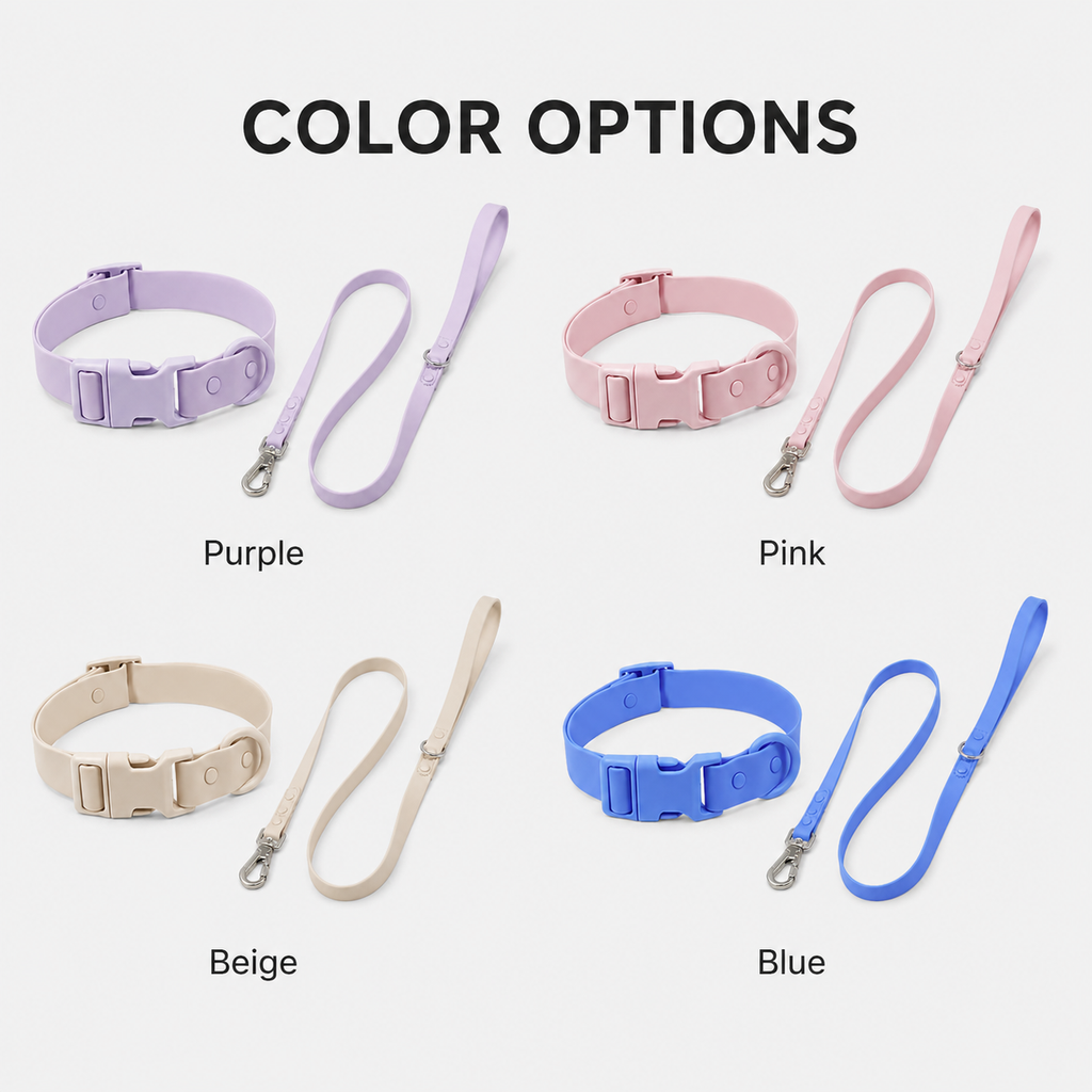 Waterproof PVC Dog Collar & Leash Set