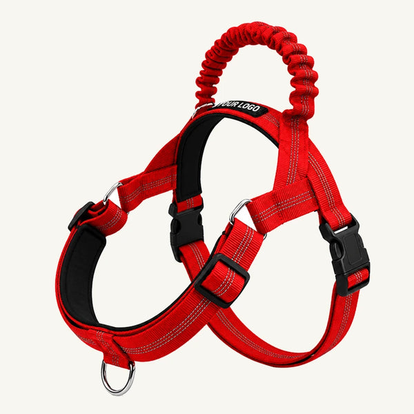 Adjustable Reflective Dog Harness with Elastic Control Handle