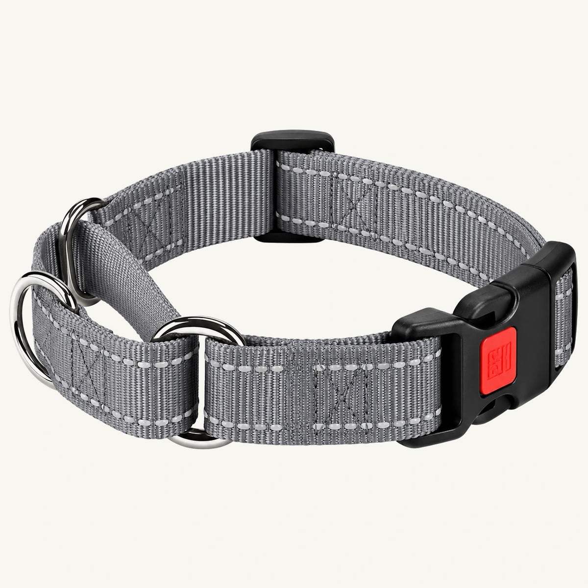 Reflective Nylon Dog Collar with Quick-Release Buckle and Adjustable Fit
