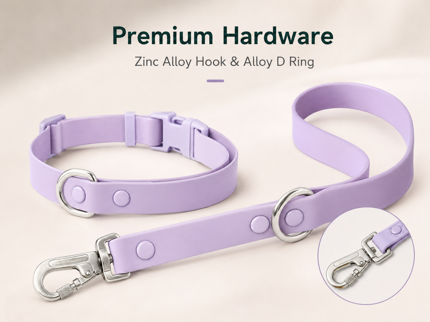Waterproof PVC Adjustable Dog Collar with ABS Safety Buckle